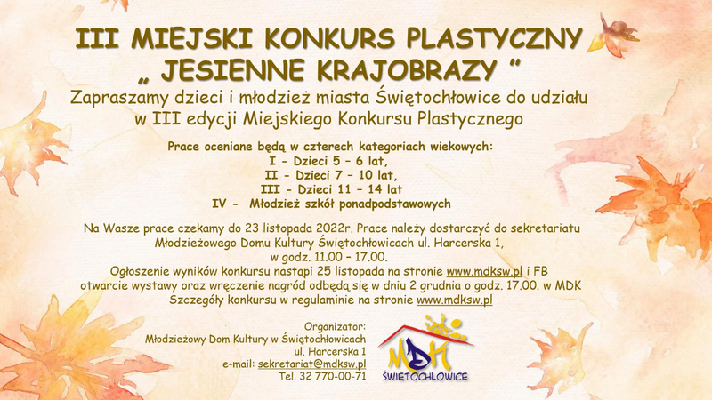 III Miejski Konkurs Plastyczny "Jesienne krajobrazy"