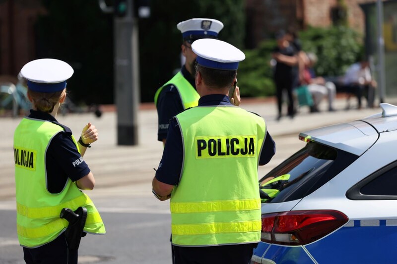 Praktyczne szkolenie policji na skrzyżowaniu Chorzowskiej z Bytomską w Świętochłowicach