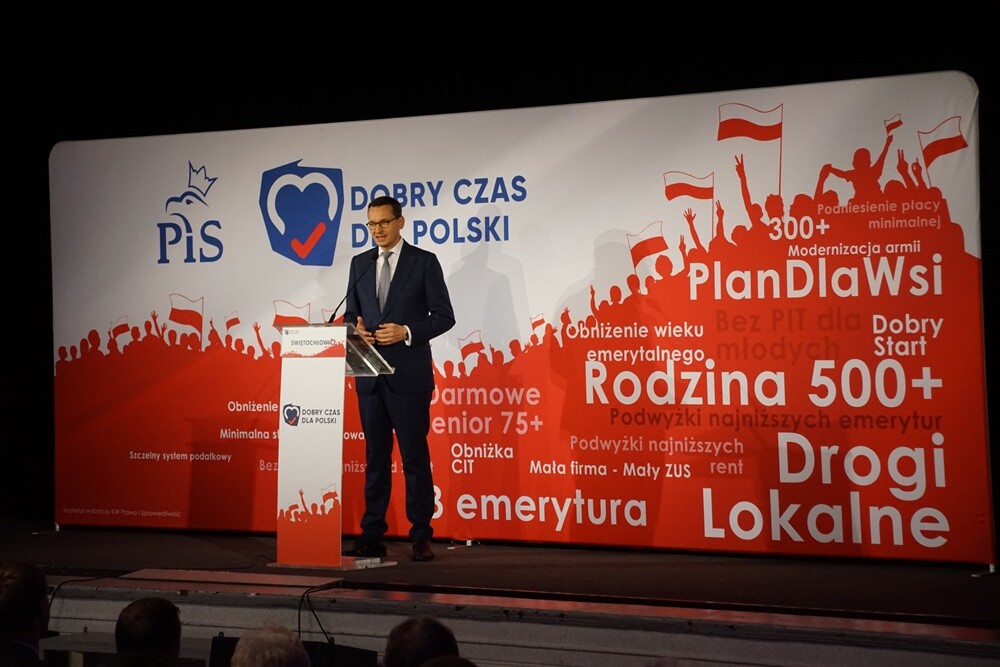 W Centrum Kultury Śląskiej odbywa się spotkanie premiera RP Mateusza Morawieckiego z mieszkańcami Świętochłowic.