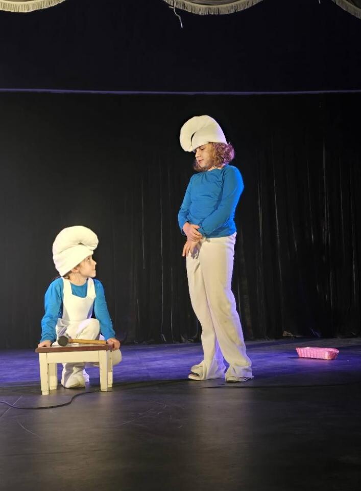 "Smerfy" na scenie! Teatralny debiut Młodszaków zachwycił widzów [ZDJĘCIA] / fot. MDK Świętochłowice FB