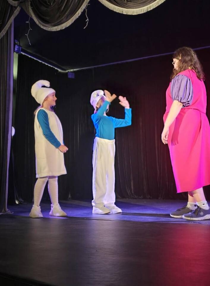 "Smerfy" na scenie! Teatralny debiut Młodszaków zachwycił widzów [ZDJĘCIA] / fot. MDK Świętochłowice FB