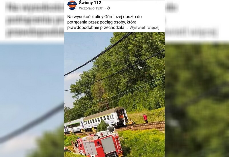 Śmiertelne potrącenie na torach. Nie żyje 33-latek ze Świętochłowic