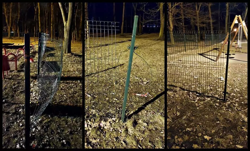Świętochłowice: Wandale zniszczyli ogrodzenie placu zabaw w Parku Heiloo / fot. FB Miasto Świętochłowice