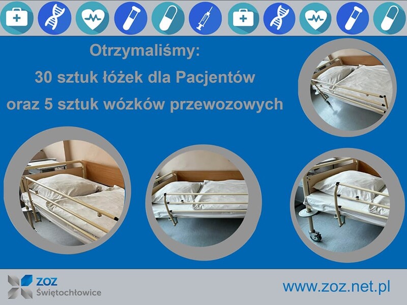ZOZ w Świętochłowicach otrzymał nowe łóżka i wózki przewozowe